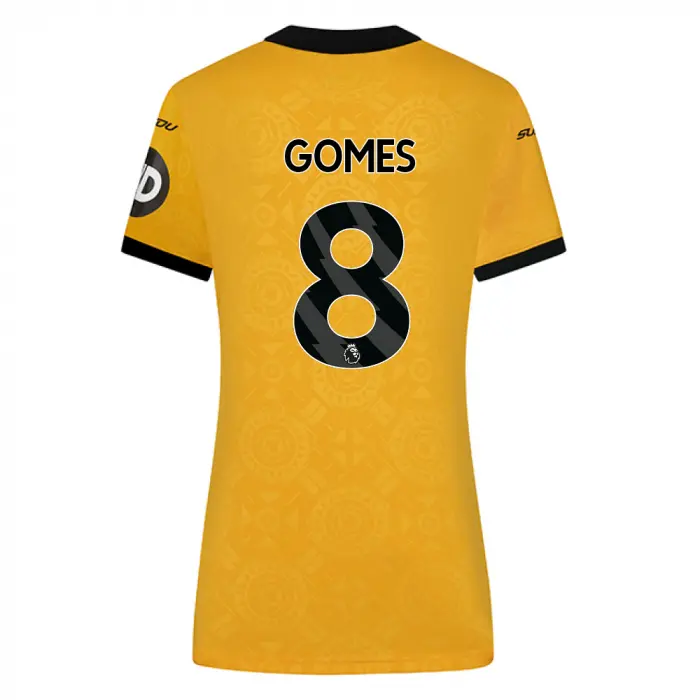 Wolverhampton Wanderers Store | Shop Official 2025-26 Wolves Home Shirt – Womens GOMES 8 Wolves Gear